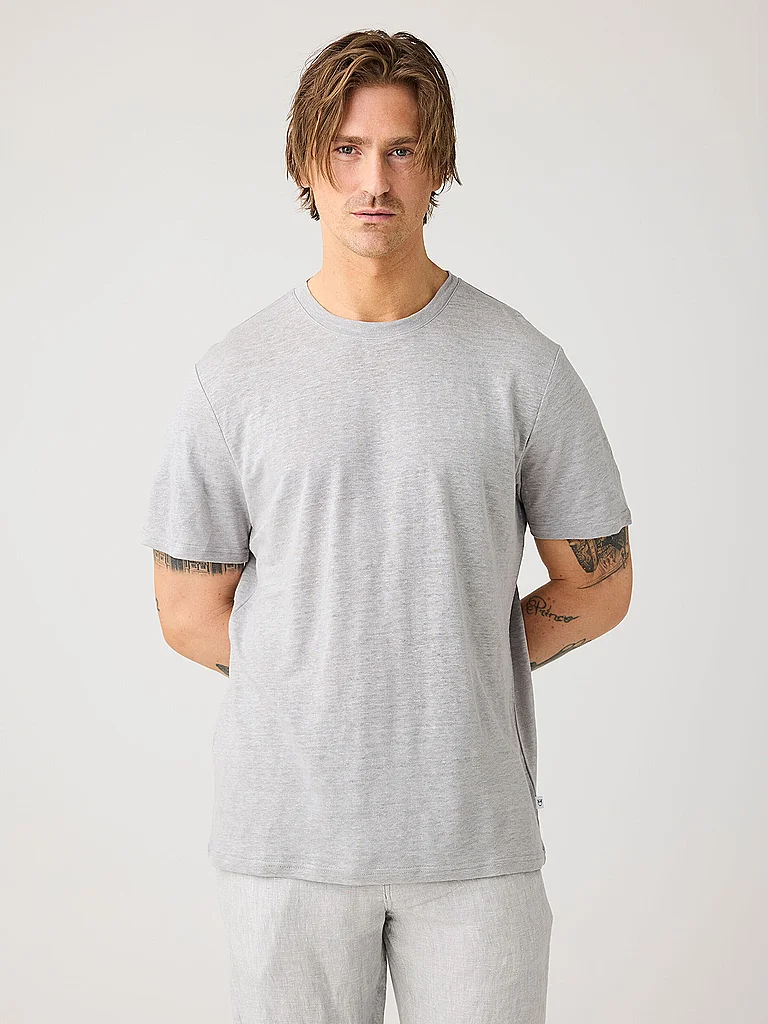 Knowledge Cotton Apparel Herren T-Shirt Hellgrau S 2